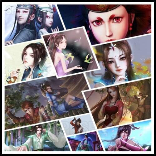 5D Diy Diamond Painting Anime Chinese Style Domestic Martial Arts Fantasy History Derivative Animation Bedroom Decor Pictures