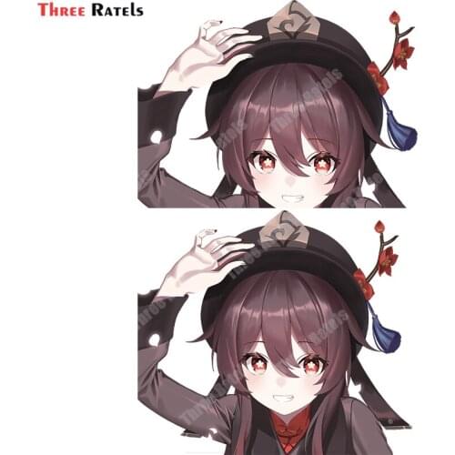 Three Ratels A830 Hu Tao Genshin Impact Anime Stickers Motorcycle Decals Suitable For Laptop Phone Helmet Decor Vinyl Material