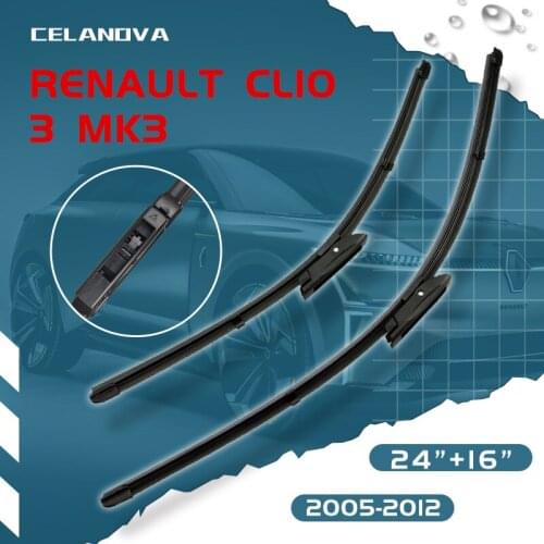 CELANOVA Car Wiper Blade For Renault Clio 3 MK3 2005-2012 24"+16" Windscreen Windshield Rubber Wiper