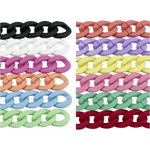50pcs/bag 18X23mm Rubber Colors Acrylic Buckle Beads DIY Glasses Chains Mask Chains Earrings Necklace Mobile Chains Accessories