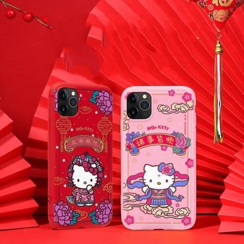 Hello Kitty Mobile Phone Case Tpu Anti-Fall Protective Cover for Iphone11/11 Pro Hello Kitty Creativity Protective Case