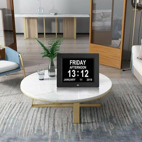 Digital Calendar Alarm Day Clock With 8" Large Screen Display Am Pm 5 Alarm For Extra Large Impaired Vision People Desk Mounted