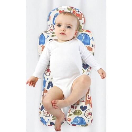 Baby Car Seat Stroller Seat Pad Cartoon Animal Print Summer Rattan Cooling Mat Stroller Mattress For Baby