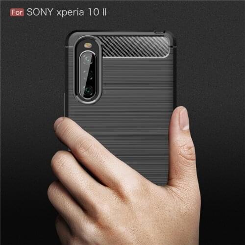 For Sony Xperia 1 5 8 10 II Case Silicone Carbon Fiber Cover Phone Case For Sony Xperia XA1 XA2 XZ1 XZ2 XZ3 L1 L2 L3 Sony10II