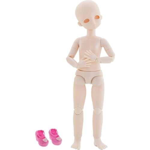 12inch Girl Flexible Blank Doll Body Parts With Shoes Making Part White Skin