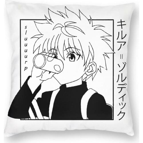Kawaii Hunter X Hunter Killua Zoldyck Square Pillow Case Polyester Decorative Pillow HXH Anime Manga Novelty Cushion Covers