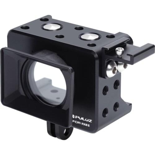 Housing Shell CNC Aluminum Alloy Protective Cage with 37mm UV Lens Cold-Shoe Base Mount Screw Tripod Adapter for Sony RX0 II
