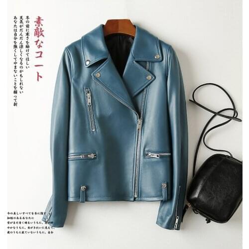 Nerazzurri Short yellow black blue leather biker jacket women long sleeve zipper Plus size autumn faux leather jackets for women