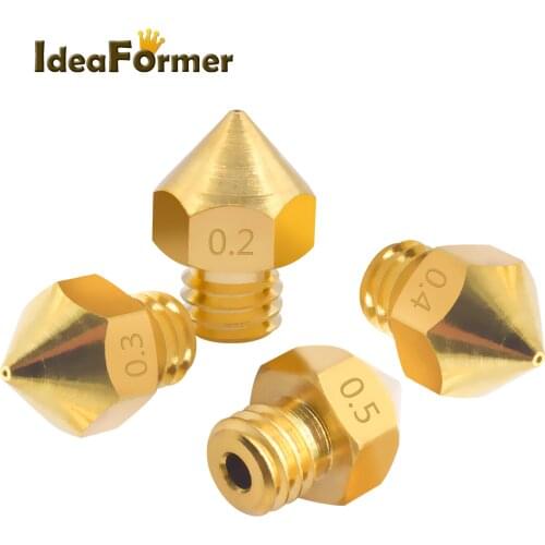 5/10 PCS 3D Printer Brass MK8 Nozzle M6 Thread 0.2-1.5mm Extruder Print Head Upgrade For 1.75mm Filament CR10 CR10S Ender3