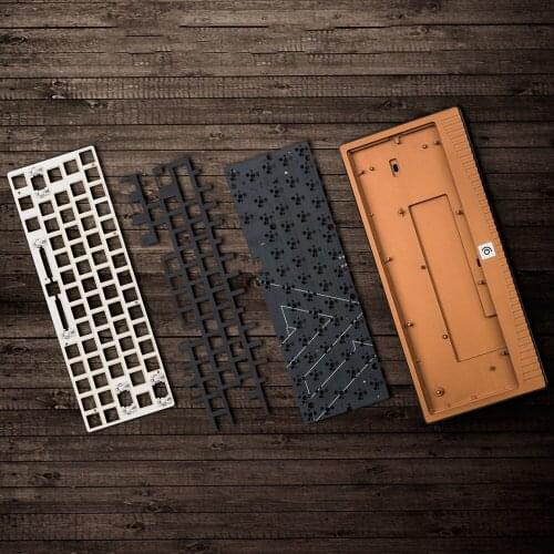 64 Layout BT5.0 2.4G Type-c RGB Mechanical Keyboard DIY Kits Type-c Hot Swappable Aluminum CNC Case Glassfiber Plate EVA Foam