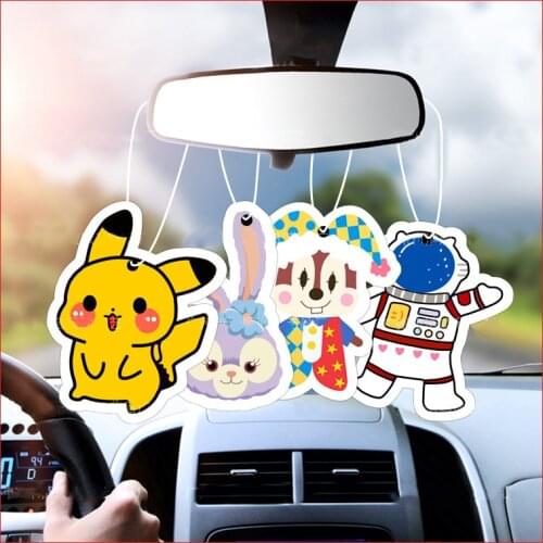 Cute Cartoon Car Air Freshener Paper Natural scent Auto Hanging Pendent perfume fragrance car Interior accessories
