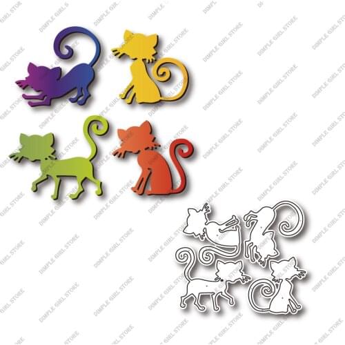 Cute naughty cat suit scrapbook paper die-cutting mold, metal craft cutting die for embossing production 2021