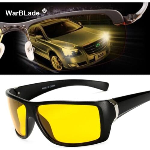 High Quality Yellow Night Vision For Male Night Driving Polarized Sunglasses Square Mens Driver Safety Eyewears Cloudy Fog Day