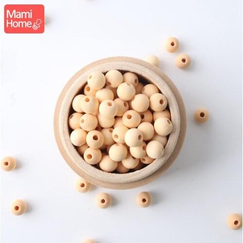 Mamihome 10mm 600pcs Unfinished Wooden Beads BPA Free Food Grade Teether DIY Necklace Bracelet Baby Accessories Baby Teether