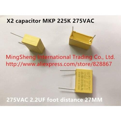 Original new 100% X2 capacitor MKP 225K 275VAC 275VAC 2.2UF foot distance 27MM (Inductor)