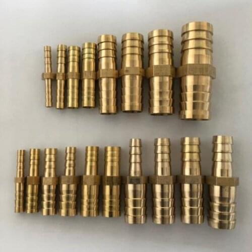 4 6 8 10 12 14 16 19mm Equal Path Hose Barb Straightl Reducing Reducer Adapters Transfer Brass Pipe Fitting Water Gas Oil