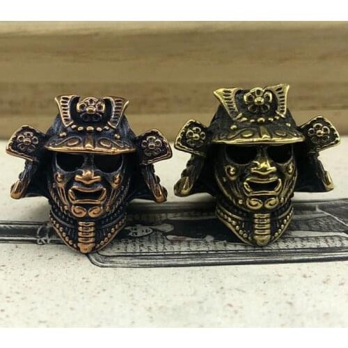 Handmade Samurai Vintage Red Copper/ Brass EDC Pendant Flashlight knife Tool Pendant DIY Pendant Paracord Beads