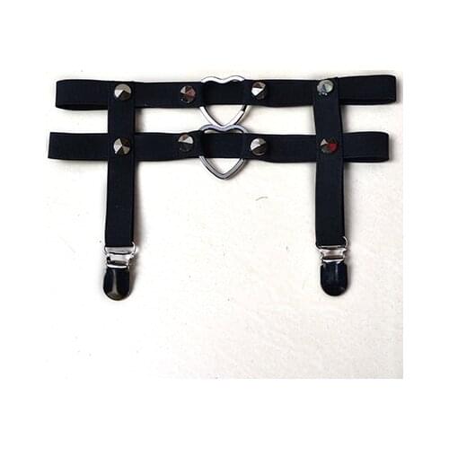 Garter rivet Women black sexy lingerie pastel goth cinta liga garter stockings bondage harness garter metal clips