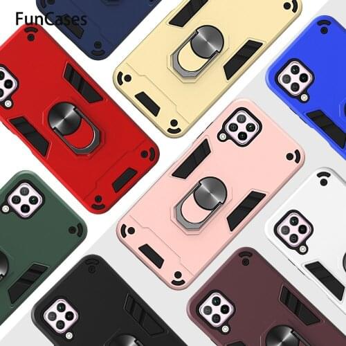 Clear Cases For armor Huawei Nova 6 SE Car Ring Rhinestone Case PC + TPU Case sFor Cool Huawei capinha P40 Lite Nova 7i Capinha