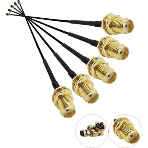 5Pcs SMA Connector SMA Female Jack to IPX U.FL IPEX 1.13 Cable Pigtail Assembly Connectors for Mini PCI Antenna WiFi Router FPV