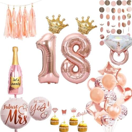 Rose Gold Bride To Be Letter Foil Balloons 32inch Number Globos Birthday Party Baby Shower Wedding Anniversary Decors Supplies