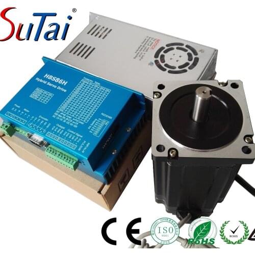 Closed loop step servo motor and driver cheap nema 34 cnc machine kit with encoder 86HBS