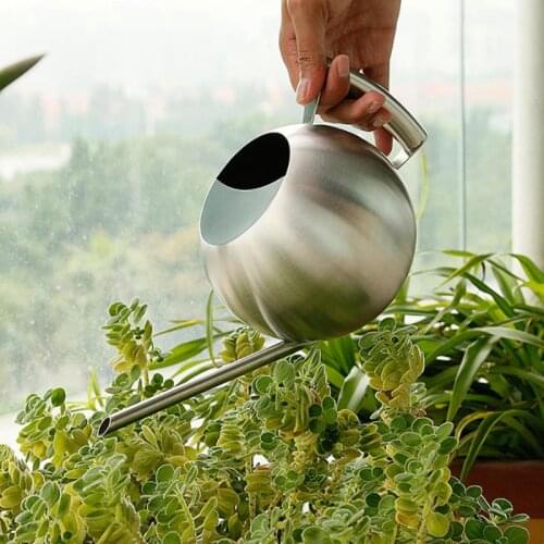 1000mL stainless steel spherical drip pot plant flowers and water bottle long mouth watering pot