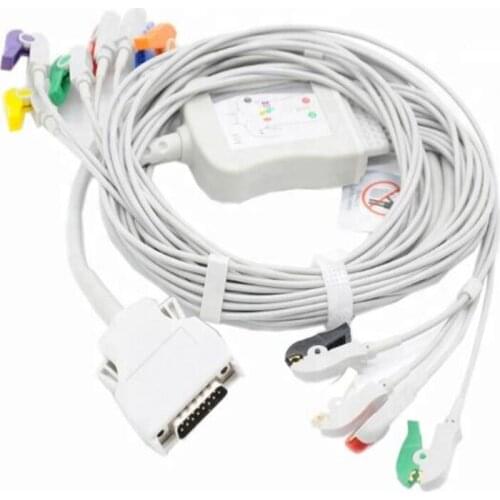 Compatible for Mortara Eli 100 ,Eli200,Eli50 10-Lead EKG Cable with leadwires, ECG Cable leadwires Banana 4.0