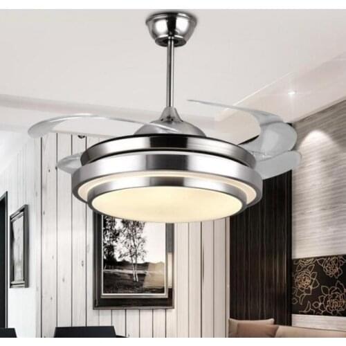 Modern Simple Ceiling fan lights with remote control Acrylic Leaf Ceiling Fans lamp led for high ceilings Livingroom ceilingfan