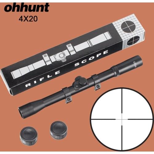 Ohhunt 4X20 Tactical Optics Sight Fine Duplex Reticle Rifle Scope Reflex Sight with Dovetail Rings For Hunting .22 Caliber Rifle