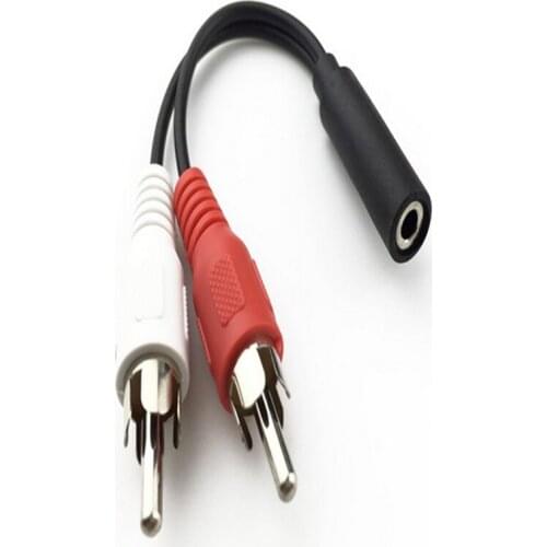 One minute two audio cable 3.5mm stereo mother to 2RCA lotus head extension line