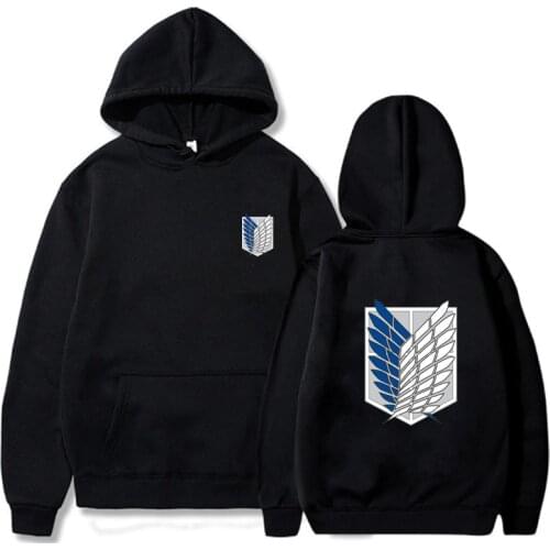 Japanese Anime Funny Hoodie Attack on Titan Fashion Loose Pullovers Casaul Tops Oversize Sweatshirt Men Women Harajuku Hoodies