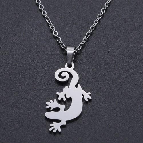 Lizard Stainless Steel Charm Necklace for Women Fashion Jewelry Necklaces Dainty Steel Necklaces Dropshipping Accept OEM Order
