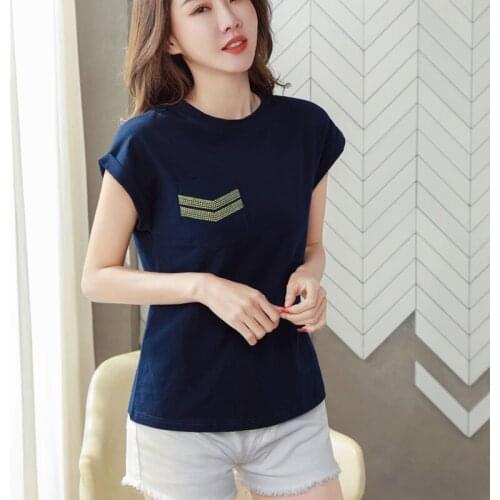 2021 Summer Solid Color Tshirts For Women’s Short Sleeve O Neck Korean Cotton Woman Tops Casual Drop Shoulder T-shirt
