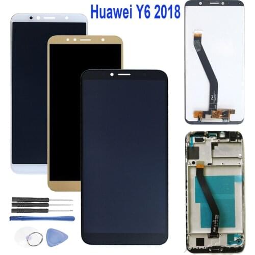 Huawei Y6 2018 LCD Display Touch Screen Digitizer For Huawei Y6 Prime 2018 LCD ATU L11 L21 L22 LX1 LX3 L31 L42 Screen With Frame
