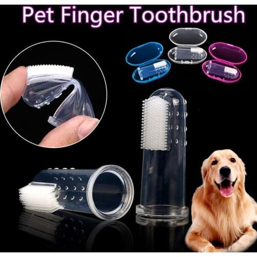 Finger Toothbrush Pet Dog Cat Soft Silicone Brush Bad Breath Tartar Teeth Care Toothbrush for Dogs Pet Cleaning Supply