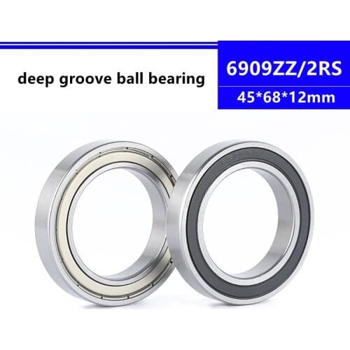 10pcs 6909ZZ 6909-2RS 45x68x12 thin wall deep groove ball bearing 6909-2Z 6909RS 45*68*12 mm