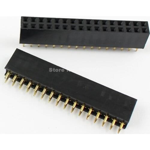 100pcs Pitch 2.54mm 2x16 Pin 32 Pin Female Double Row Straight Pin Header Strip
