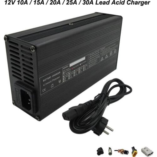 12V 15A 20A 25A Lead-acid Lead Acid Battery Smart Charger For 12 V 20AH 50AH 100AH Electric Scooter Fork Truck / Wheelchair