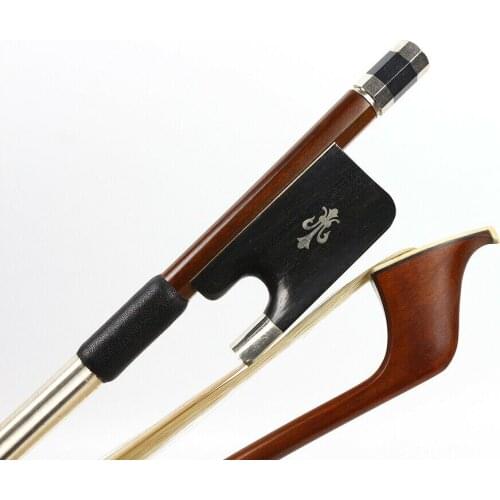 3/4 Upright Double Bass Bow Brazil wood French Ebony Frog Advance Hoser hair