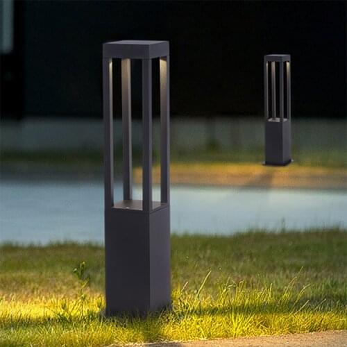 40/60CM Post Lawn Light Waterproof LED Garden Path Lamp Modern Aluminum Pillar Light Courtyard Landscape Lawn Bollards Light