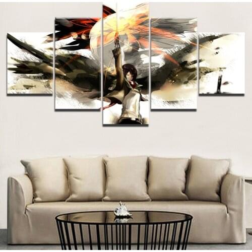 Ackerman Attack on Titan squad Anime Wall Art Canvas Modern 5 Pieces Poster Painting HD Print Canvas Printed Living Room