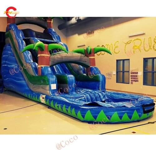 Free shipment to sea port! High quality outdoor giant blue inflatable bouncer slide for kids,blow up inflatable water slides