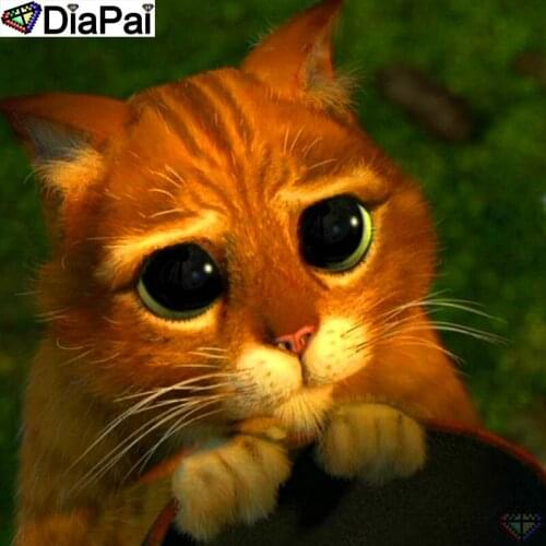 DiaPai 100% Full Square/Round Drill 5D DIY Diamond Painting "Cartoon cat" Diamond Embroidery Cross Stitch 3D Decor A19342