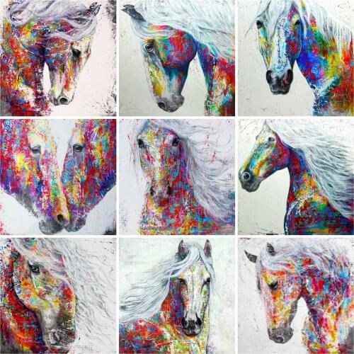 Evershine Full Square Diamond Painting Horse 5D Diamond Embroidery Cross Stitch Animals Rhinestone Mosaic Sale Handicrafts