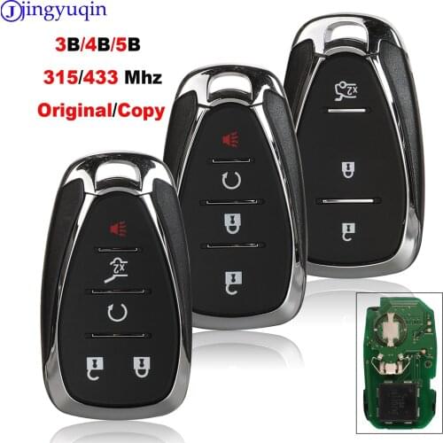 Jingyuqin 3/4/5 Buttons Remote Key Fob 315/433MHz With ID46 Chip For Chevrolet Camaro Equinox Cruze Malibu Spark HYQ4EA