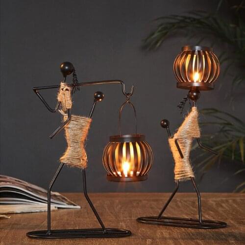 Creative Nordic Home Decoration Iron Candle Holder Romantic Candlestick Wedding Decor Holiday Candles Container