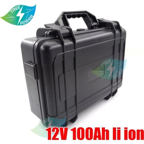 12V 100Ah lithium li ion battery pack built-in BMS for golf cart solar energy motor home boat+10A charger
