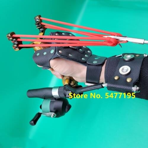 Powerful Hunting Fishing Slingshot Shooting Catapult Bow with Fishing Reel Sling Shot Crossbow Outdoor Sports Sling For Adults