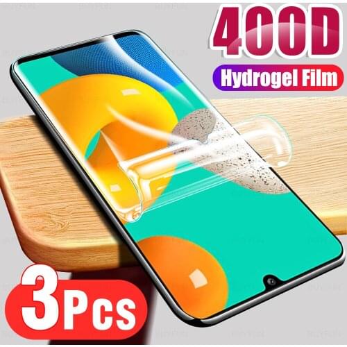3Pcs Full Cover Soft Hydrogel Film For Samsung Galaxy M32 Phone Screen Protection For Sumsung Sansung M 32 2021 6.4" Not Glass